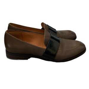 Madewell Elin leather loafer size 8 brown black preppy office casual work flats